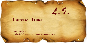 Lorenz Irma névjegykártya
