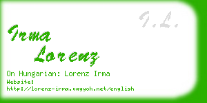 irma lorenz business card